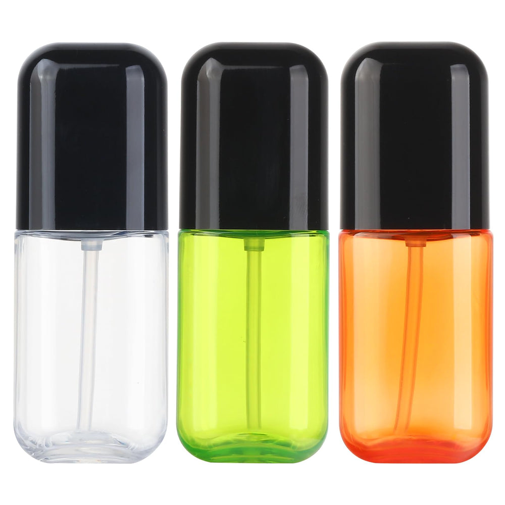 Dymoece travel spray bottle three-pack front view, compact and portable for on-the-go skincare.