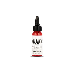Dynamic Color Burgundy Red Tattoo Ink bottle showcases vivid pigment for bold lines.