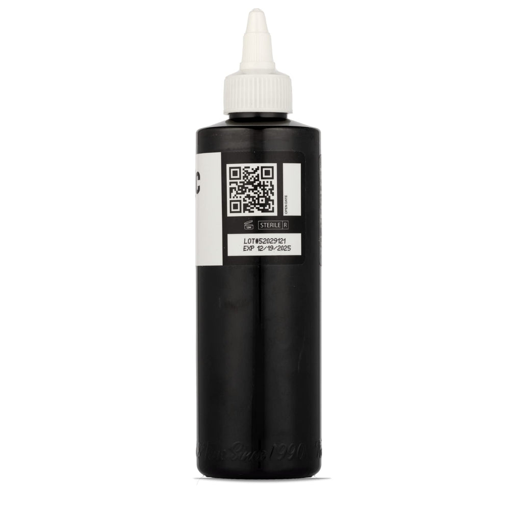 Dynamic Color Co black ink label detail shows branding and anti-counterfeit coating