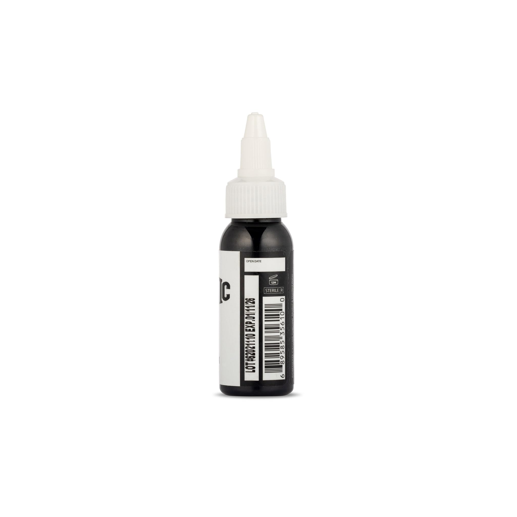 Dynamic Color Co. black tattoo ink being applied smoothly on skin.