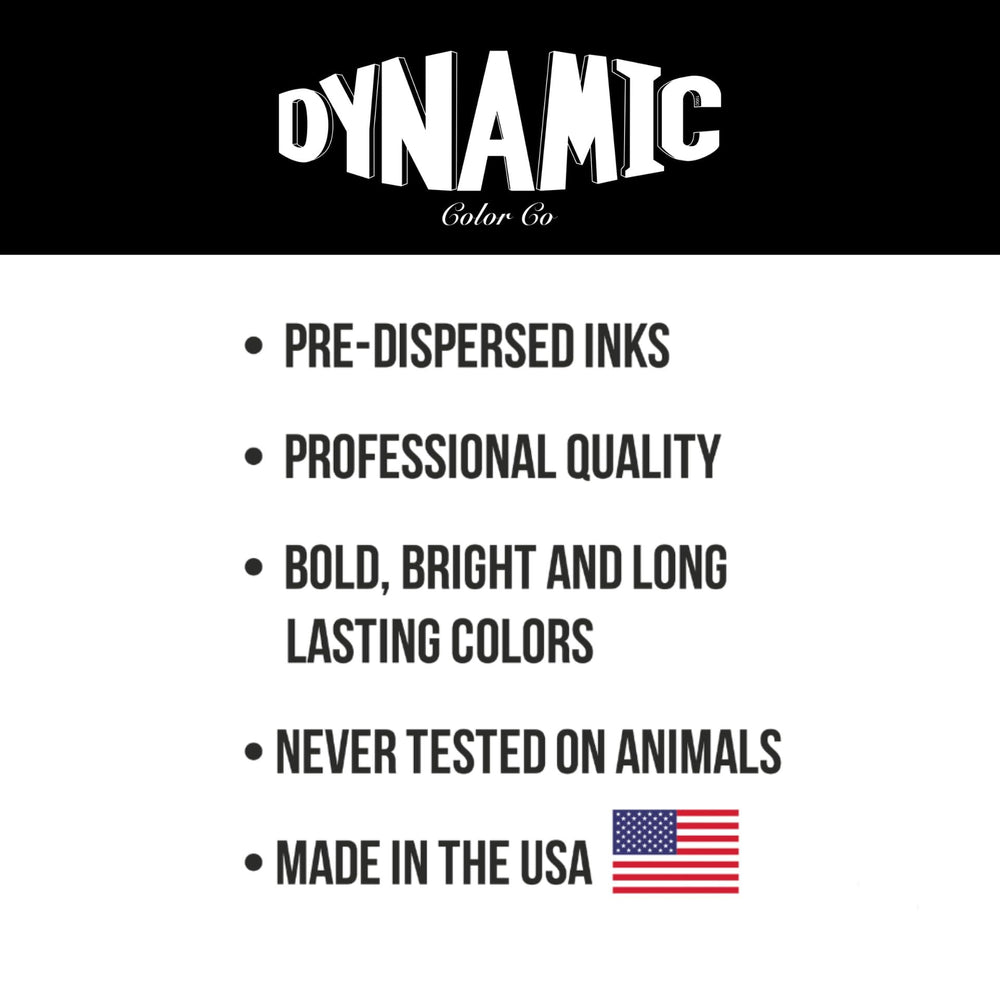 Tattoo artist using Dynamic Color Co. black tattoo ink for precision work.