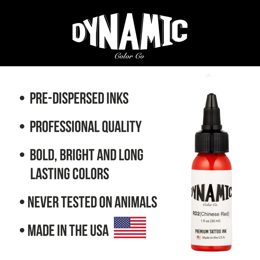 Dynamic Color Co Chinese Red on finished tattoo by artist shows vegan ink delivering bold, lasting color.