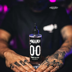 Dynamic Color Co No. 00 label detail emphasizes sterile distilled water and witch hazel for soothing workflow