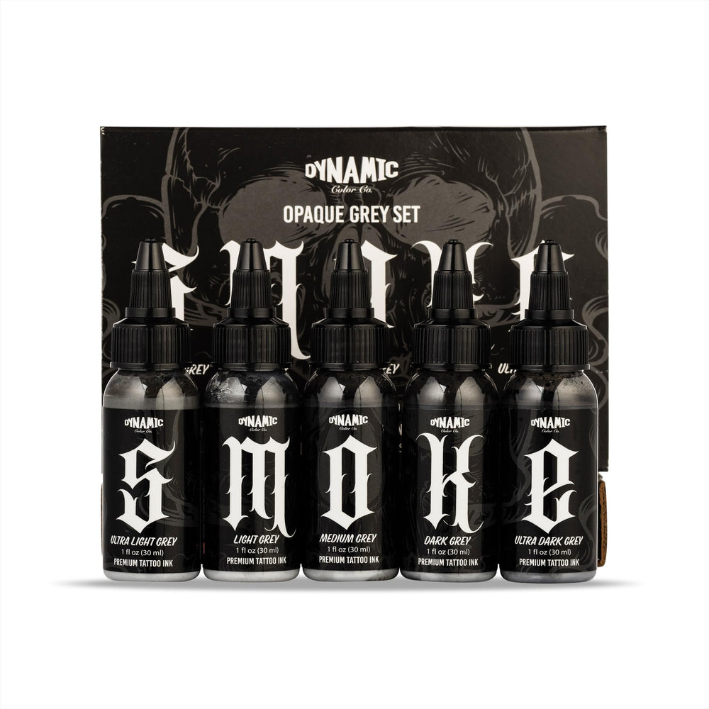 Dynamic Color Co Smoke Set dark grey ink offering strong contrast and defined shadows.
