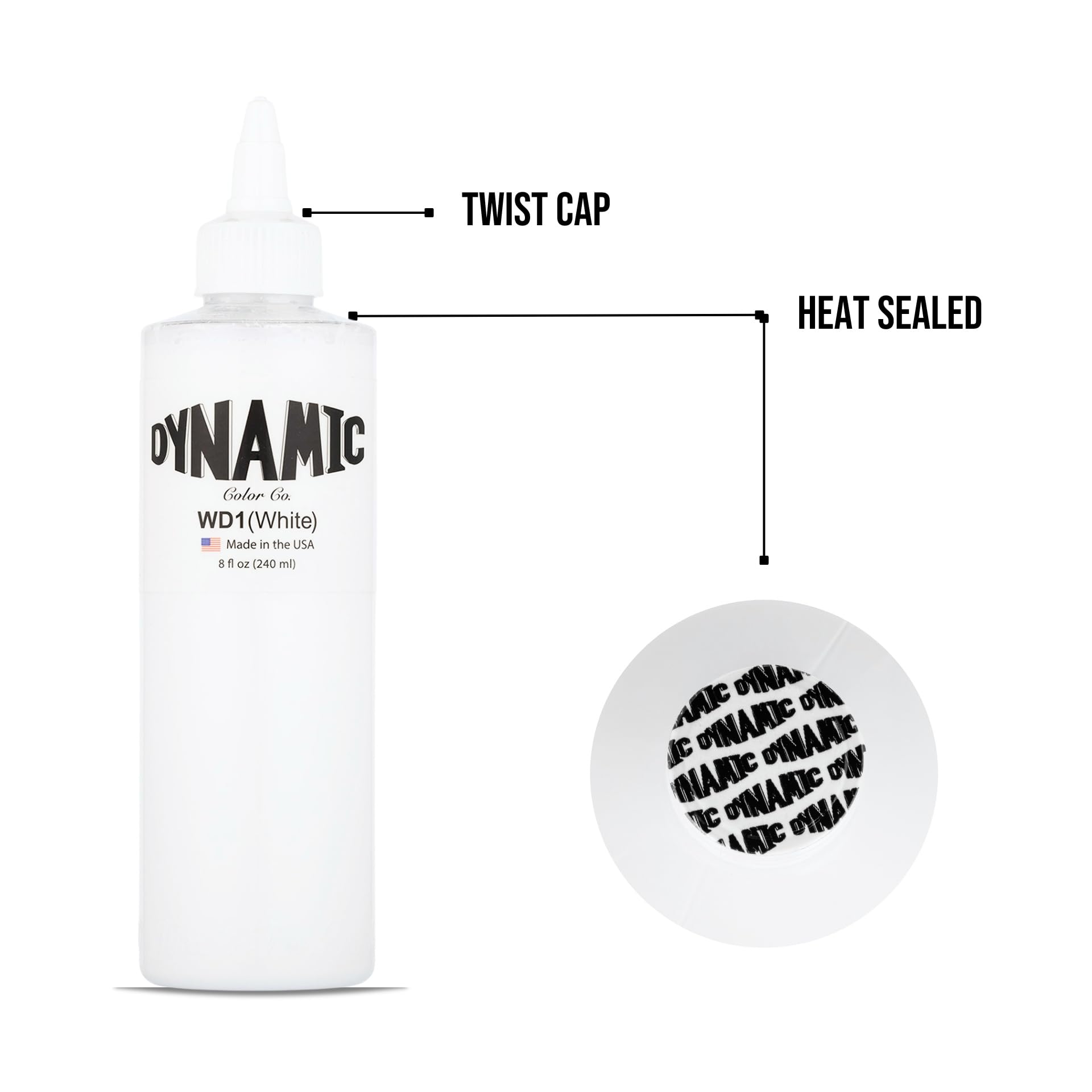 Dynamic Color Co White Tattoo Ink swatches display vibrant colors and high pigment potential