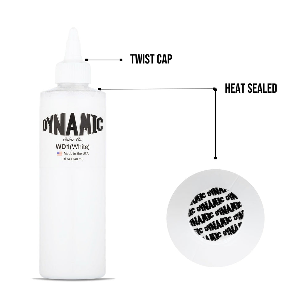 Dynamic Color Co White Tattoo Ink swatches display vibrant colors and high pigment potential