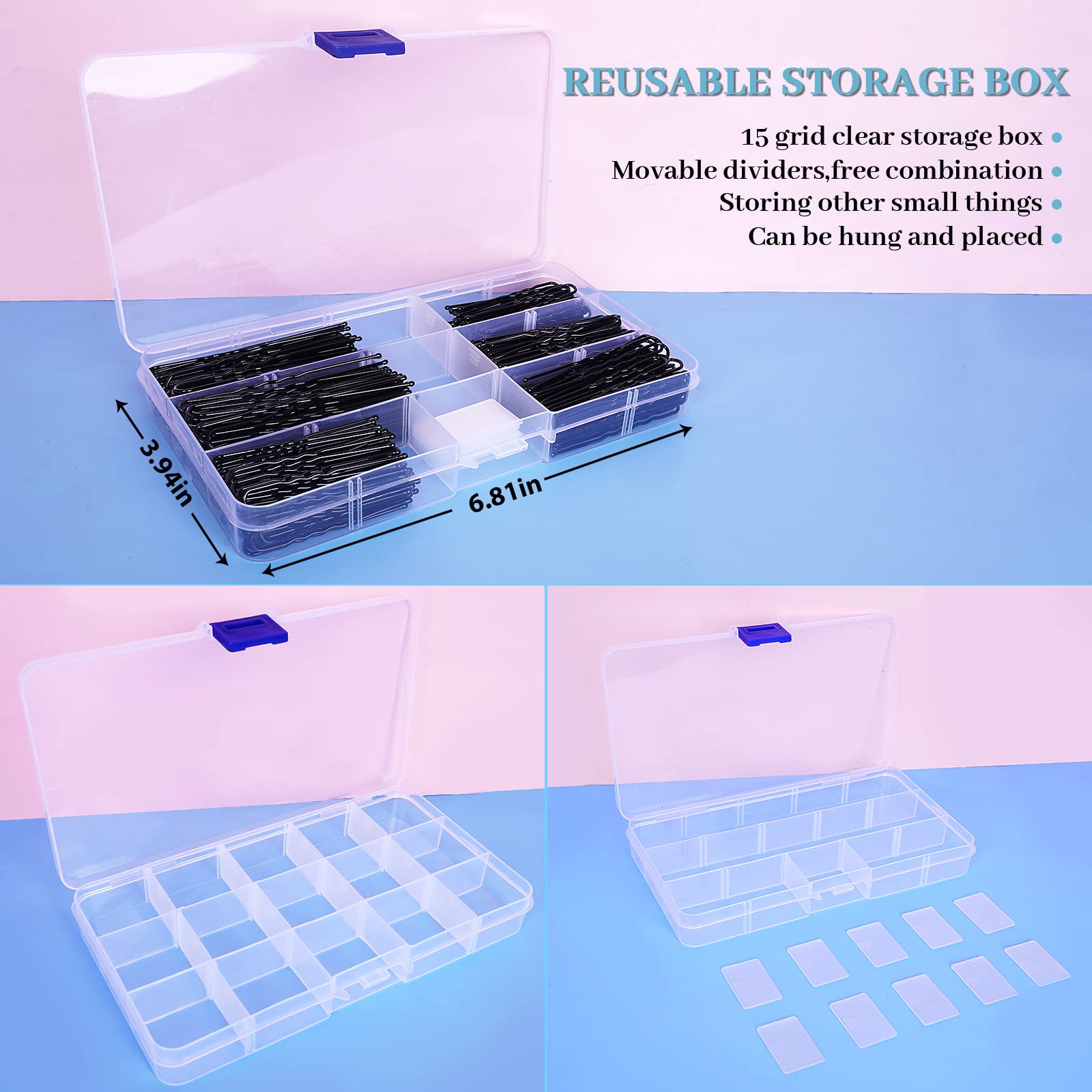 DySaLic storage box with movable dividers keeps pins organized on the go.