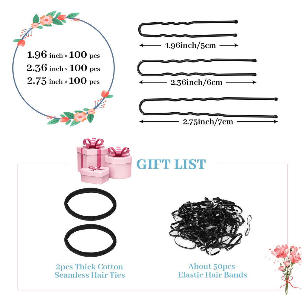 DySaLic U-shaped hair pins 2.4in versatile for short or long hair styling.