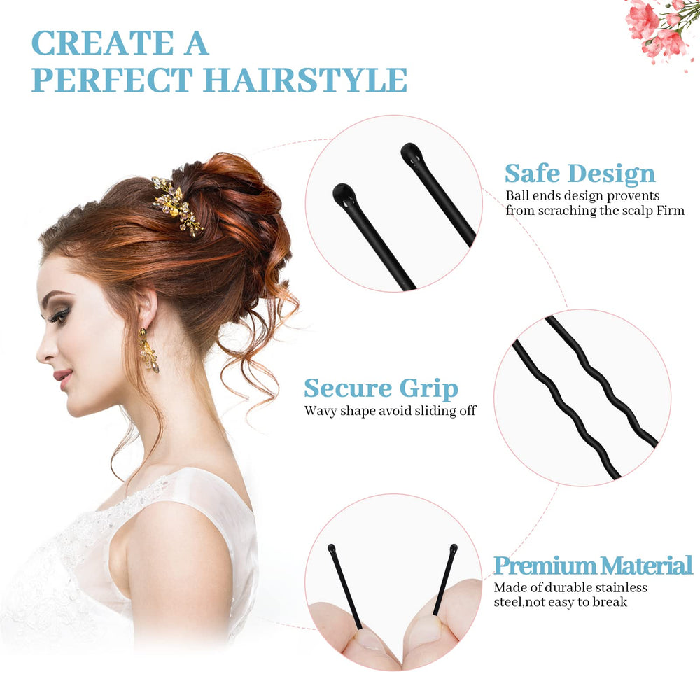 DySaLic U-shaped hair pins 2in compact pins for quick, reliable securing.