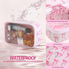 DYSHAYEN clear makeup bag — water-resistant PU and PVC protect contents