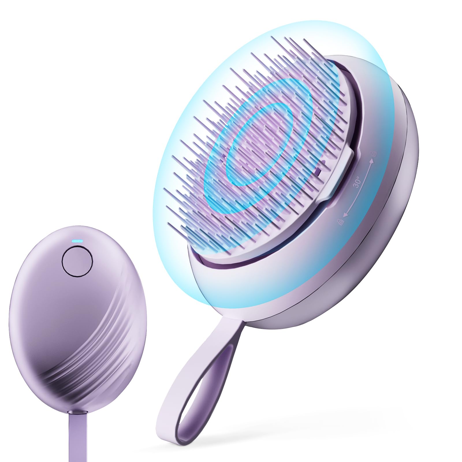 DYUHOOAO scalp massager front view shows compact design for on-the-go use.