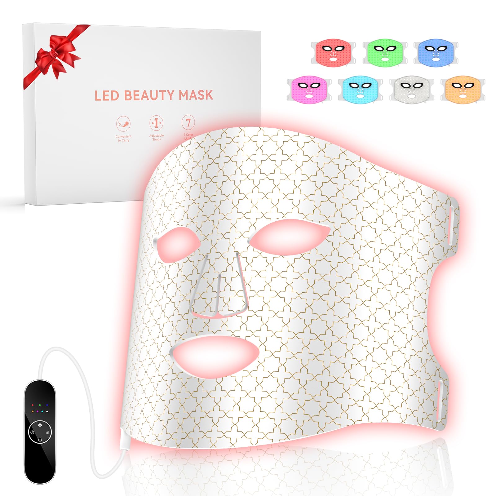 DZAVOK red-light-mask front view for at-home anti-aging therapy