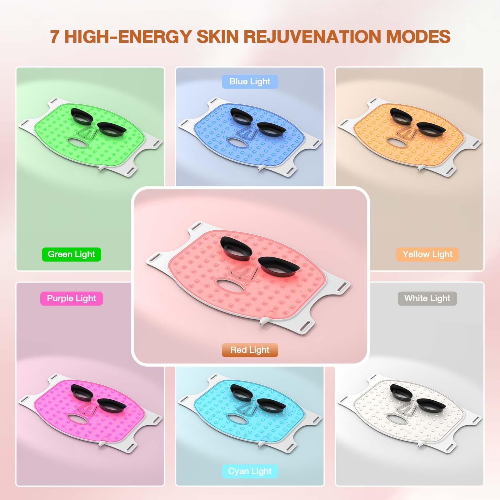 DZAVOK red-light-mask worn on face for hands-free comfort during sessions