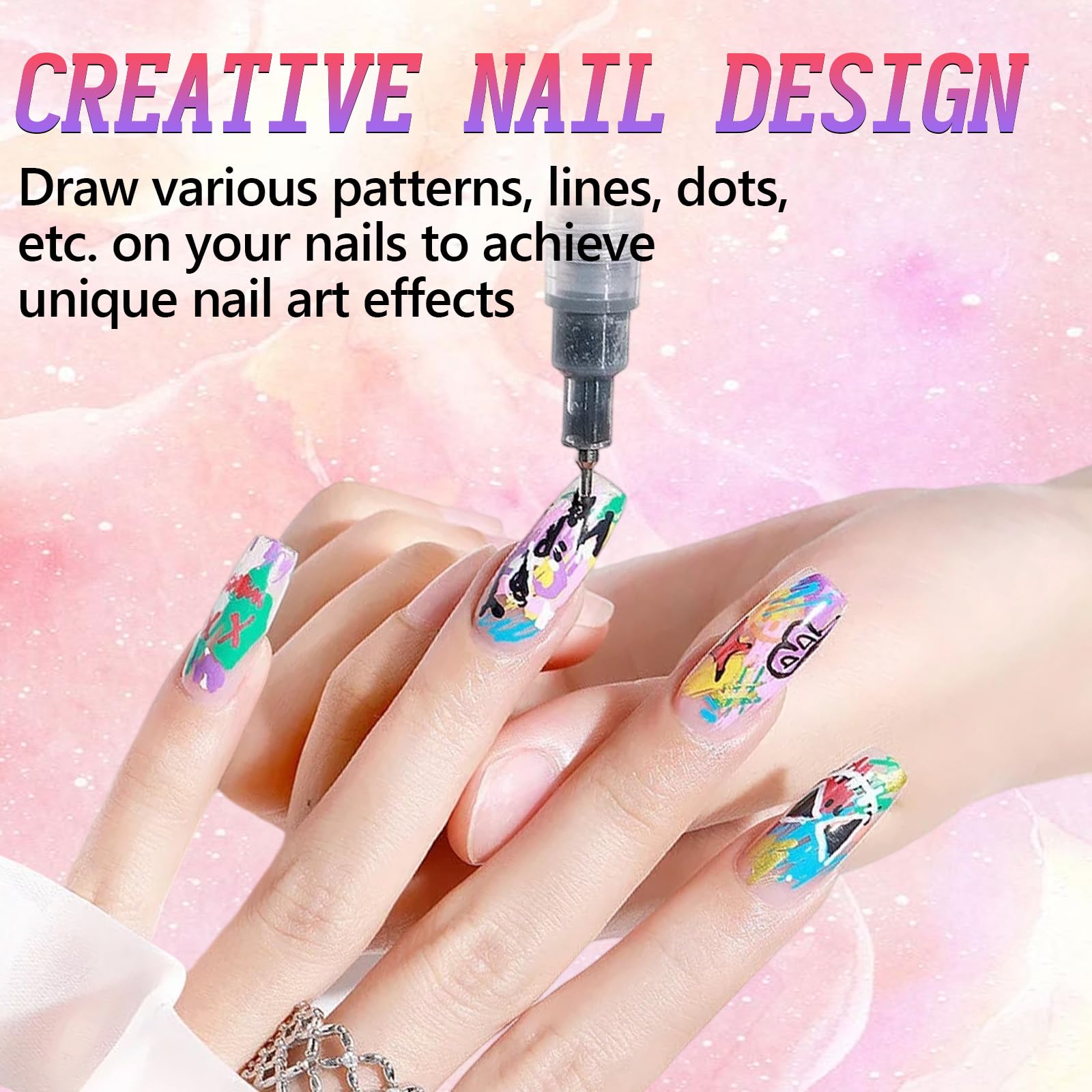 DZCKTFYGRT quick-dry pens minimize smudges during DIY manicures