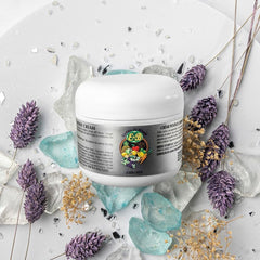 E de B Essence de Beaute cream texture swirl showcases nourishing, non-greasy skin feel.