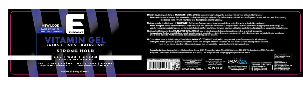 E Elegance Vitamin Gel thickening effect adds volume and fullness.