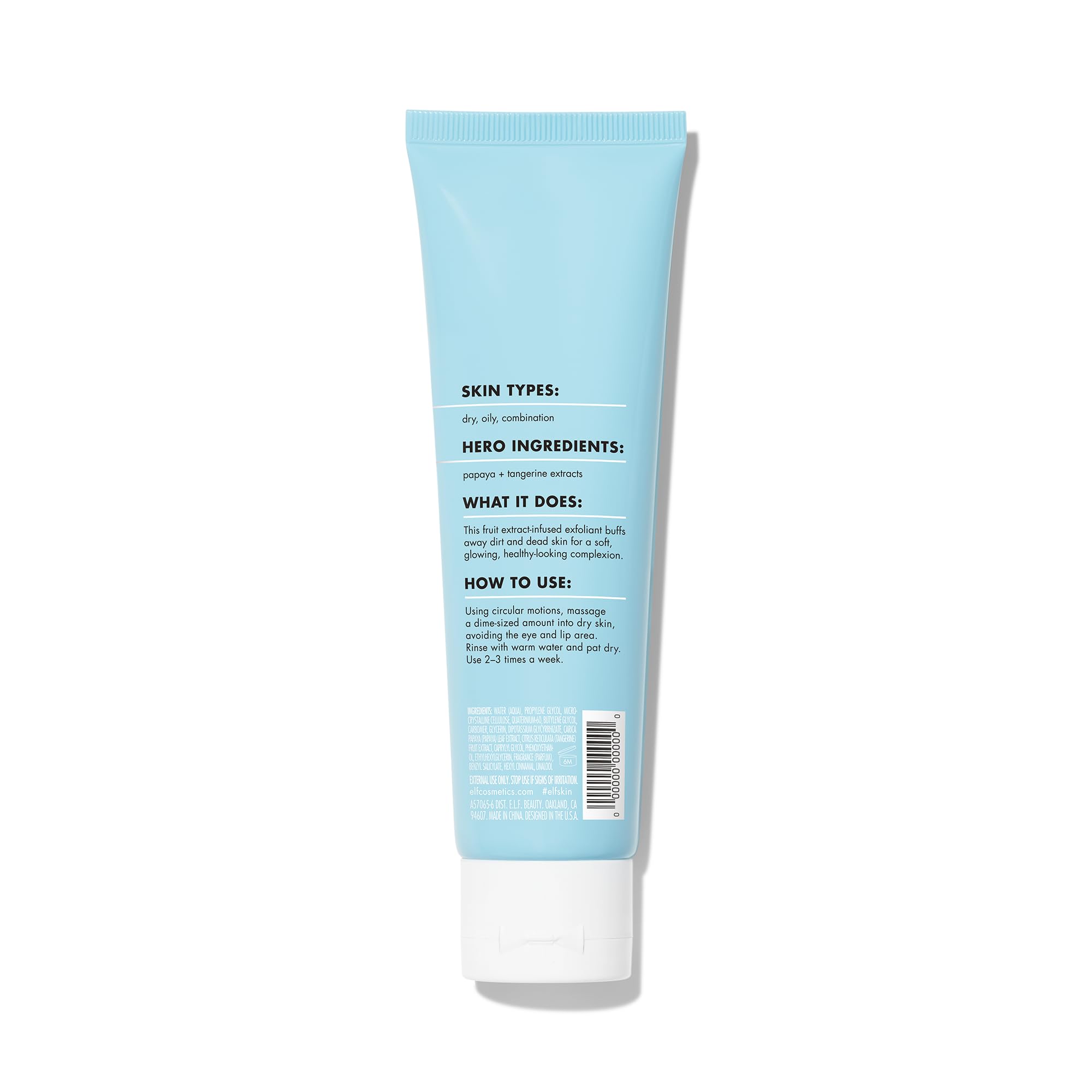 e.l.f. SKIN Gentle Peeling Exfoliant delivers refreshed, glowing skin after use.