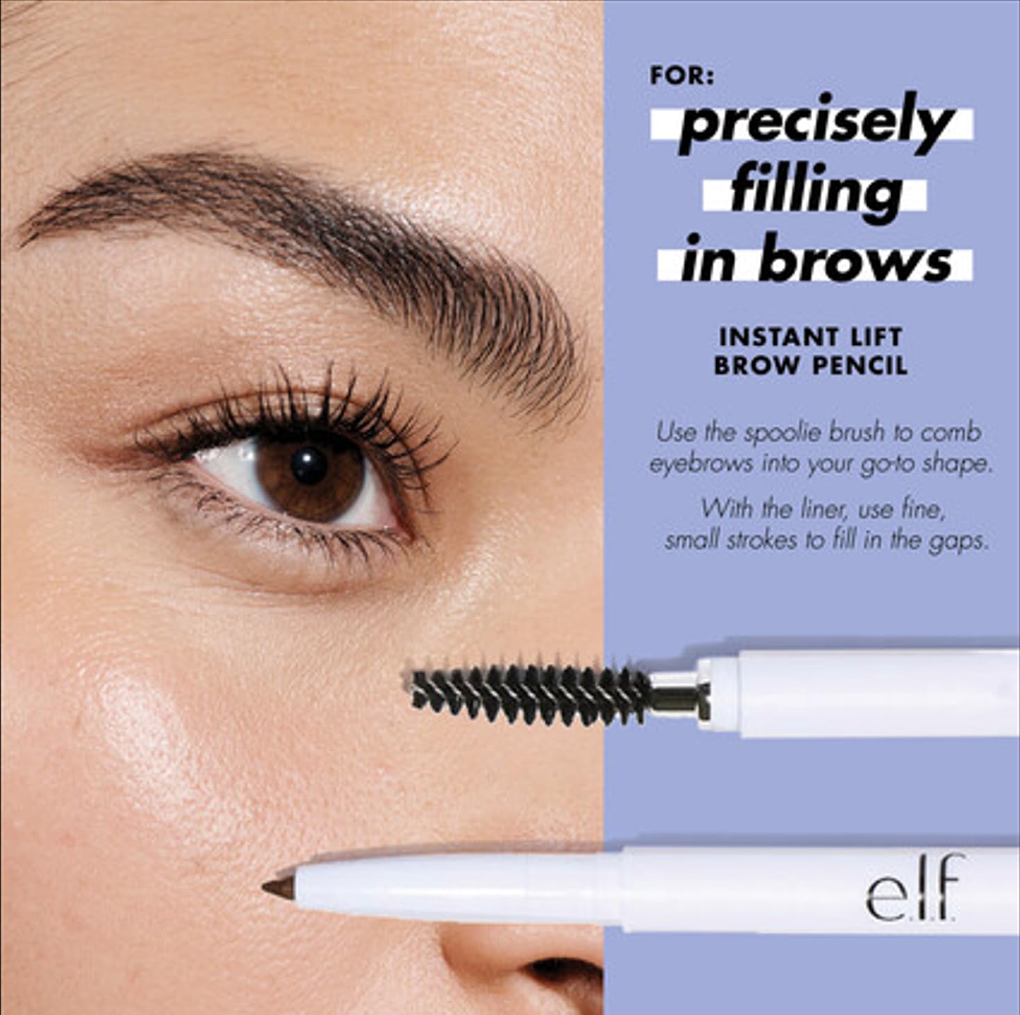 e.l.f. lifestyle image of groomed brows after application for a polished everyday look
