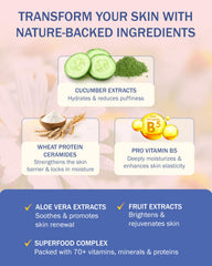 e70 hyaluronic acid aloe vera ingredients showcase hydrating skincare support