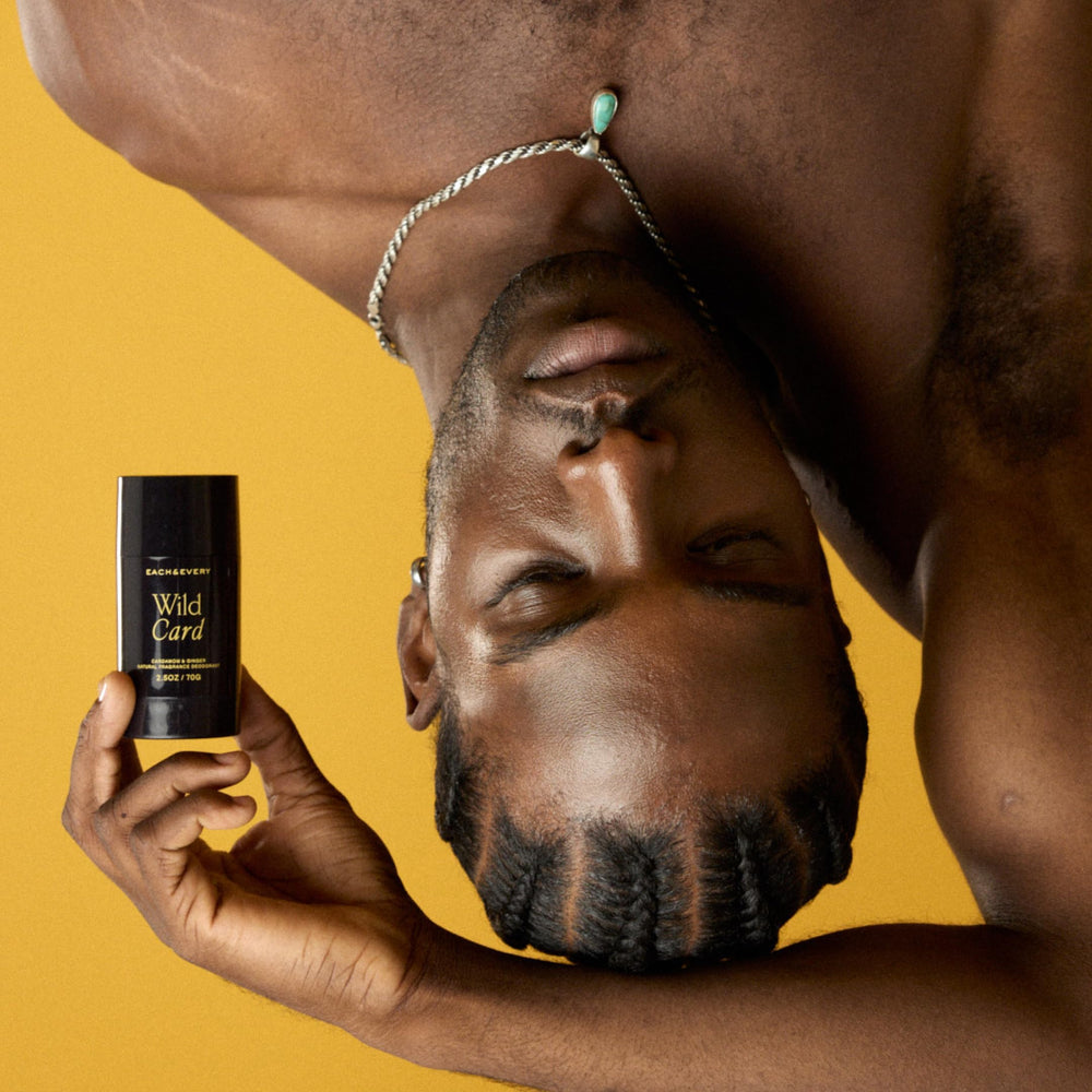 Close-up of ingredients: coconut oil, tapioca starch, minerals in Each & Every deodorant