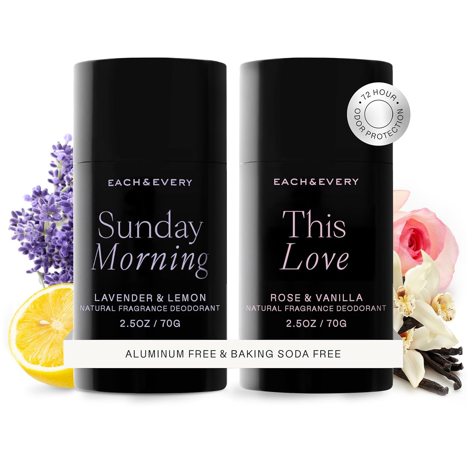 Each & Every Lavender Lemon deodorant packaging for eco-friendly on-the-go freshness
