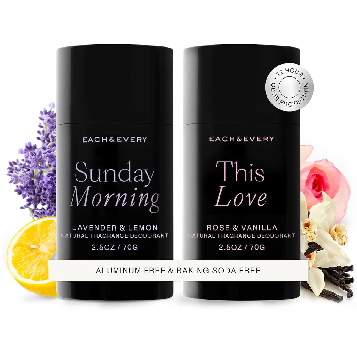 Each & Every Lavender Lemon deodorant packaging for eco-friendly on-the-go freshness