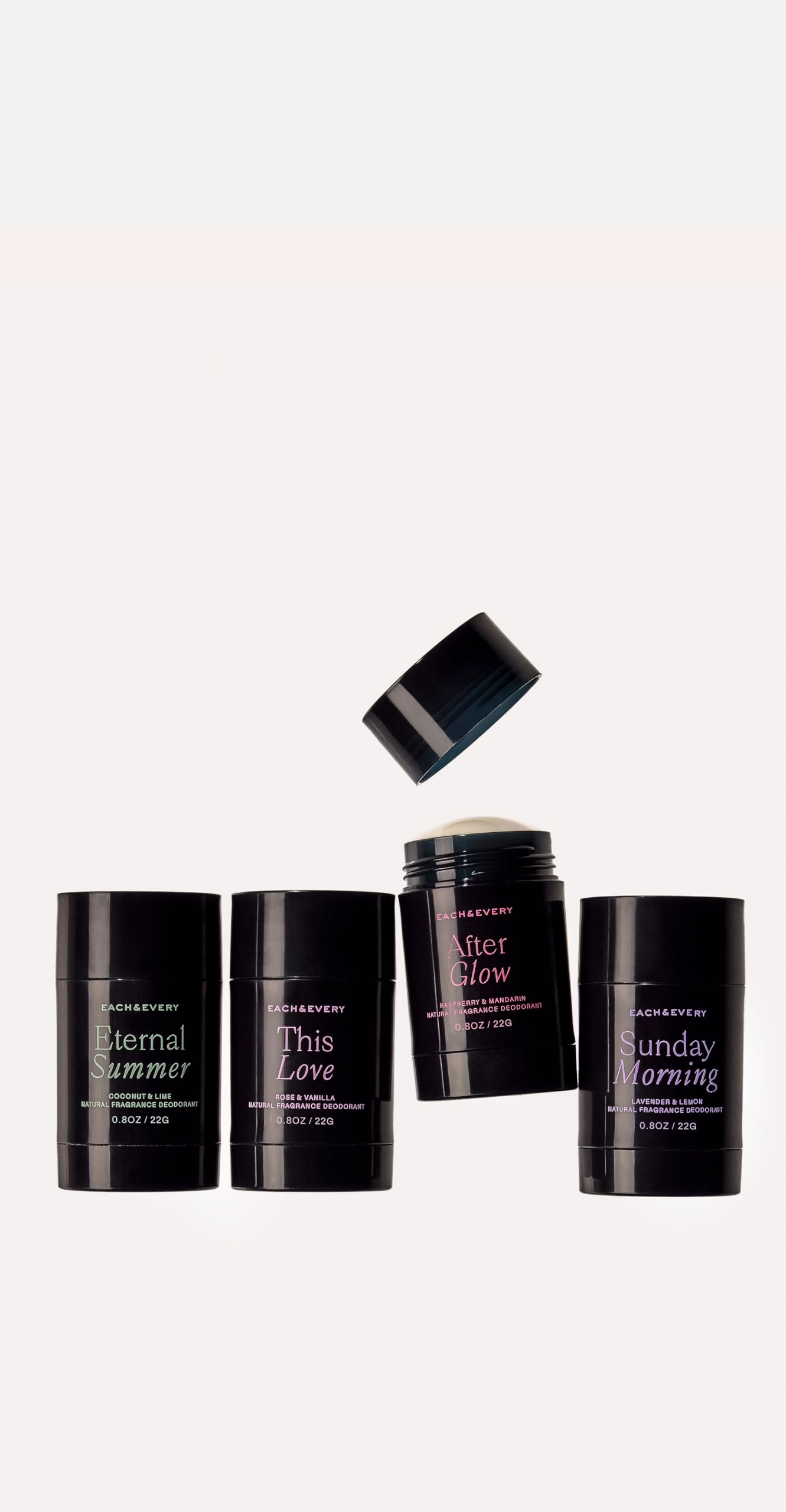 Each & Every Sensitive-Skin deodorant application demonstrates gentle formulation