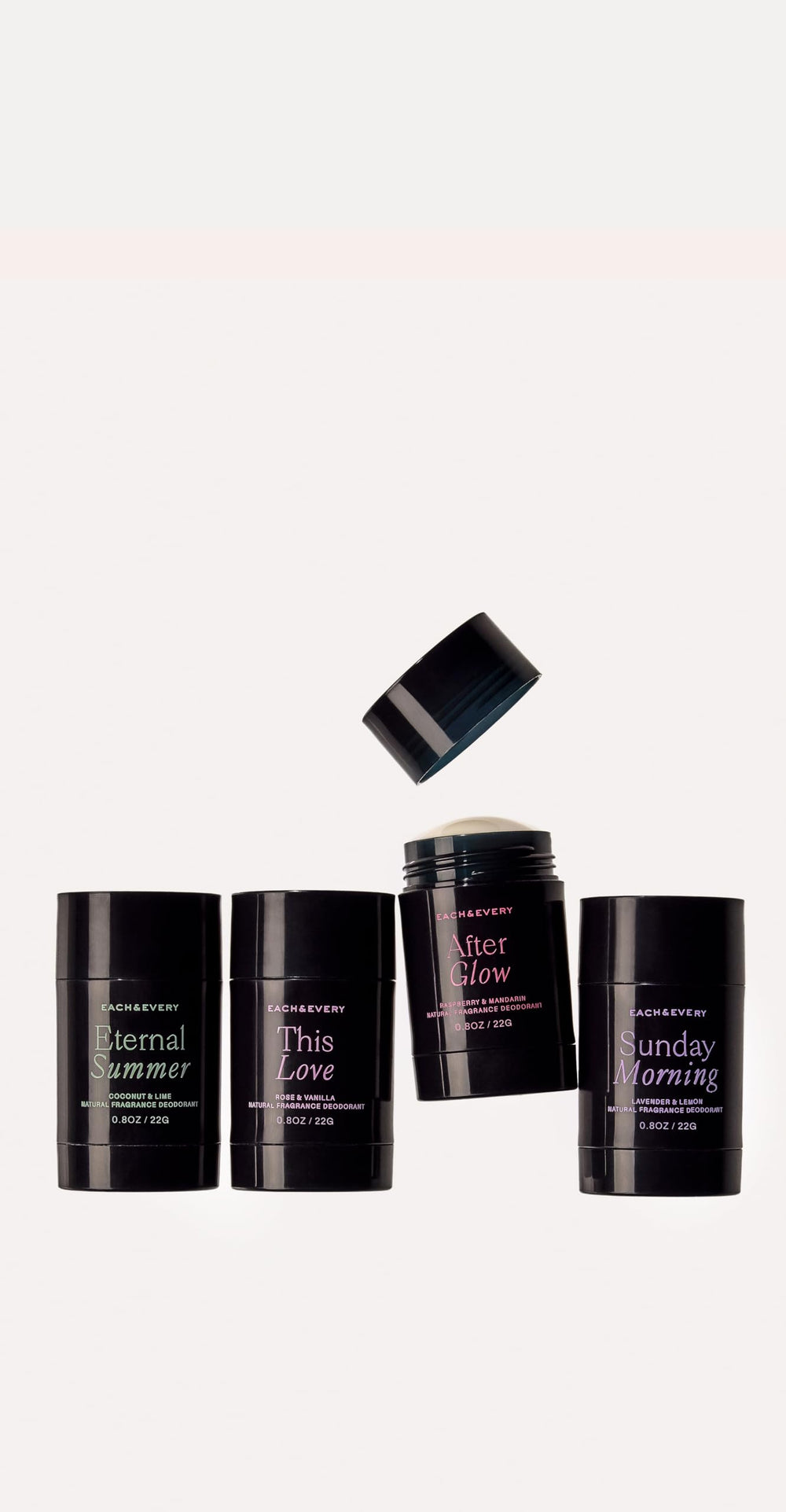 Each & Every Sensitive-Skin deodorant application demonstrates gentle formulation