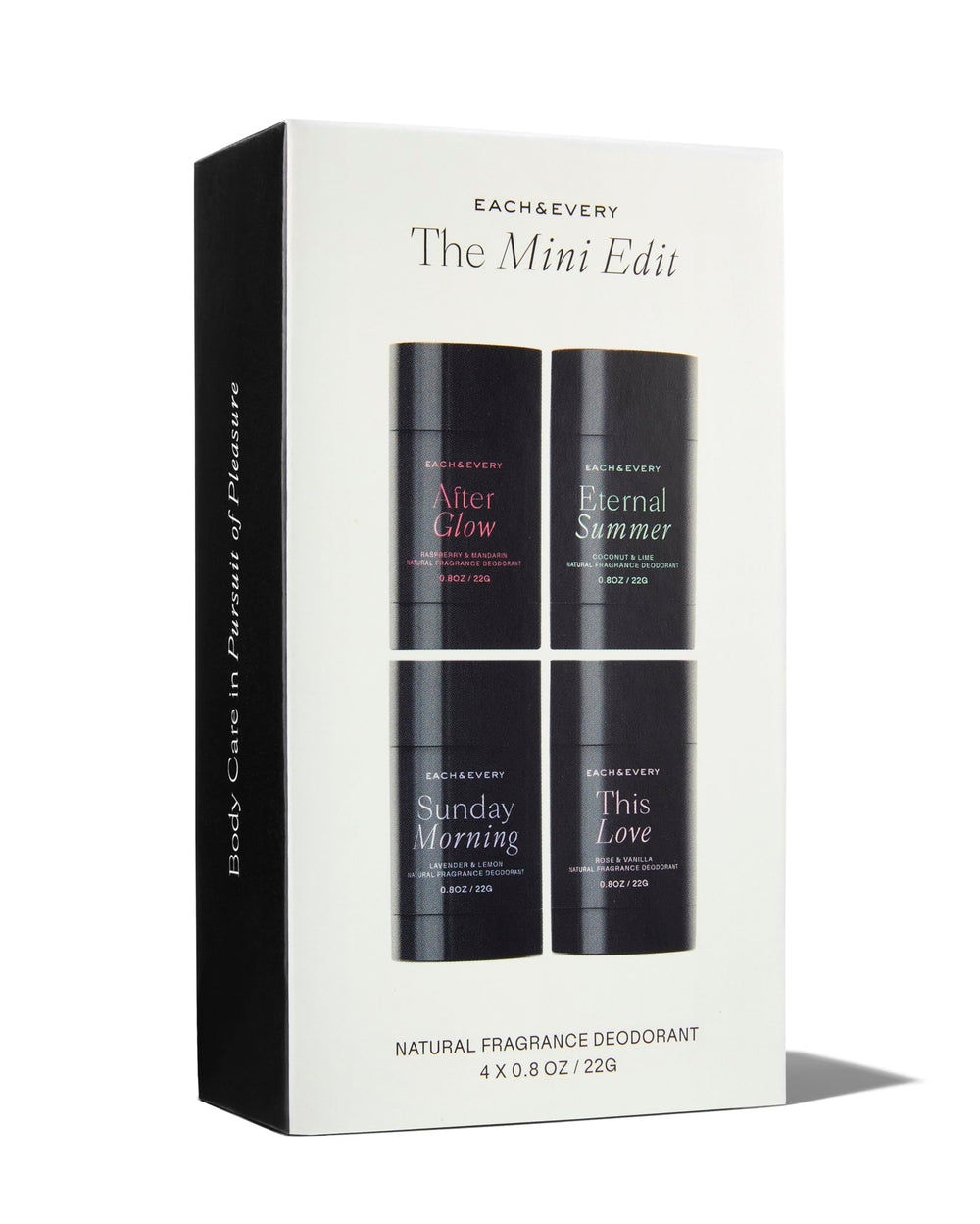 Each & Every Vegan Cruelty-Free Packaging emphasizes sustainable packaging