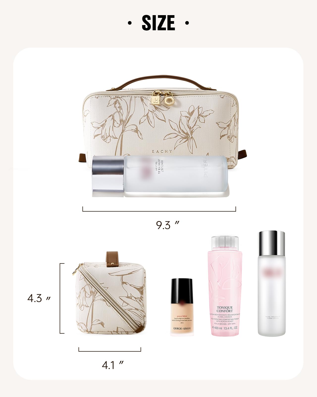 EACHY bolsa maquillaje de viaje, material impermeable y fácil de limpiar.