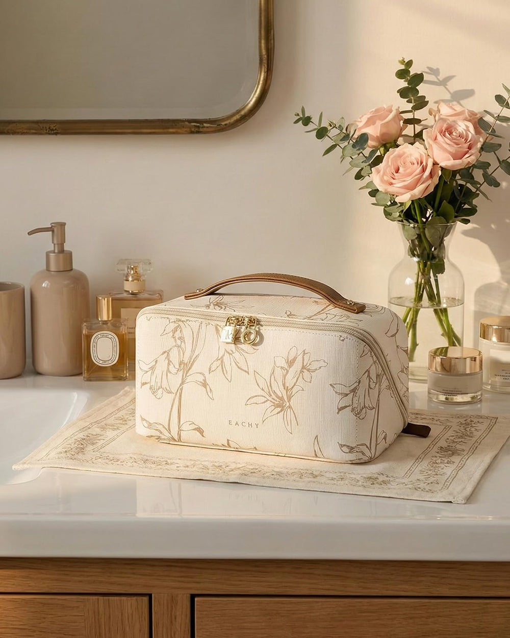 EACHY bolsa maquillaje de viaje, regalo elegante para mujeres.