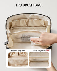 EACHY makeup bag interior pockets keep cosmetics organized on trips