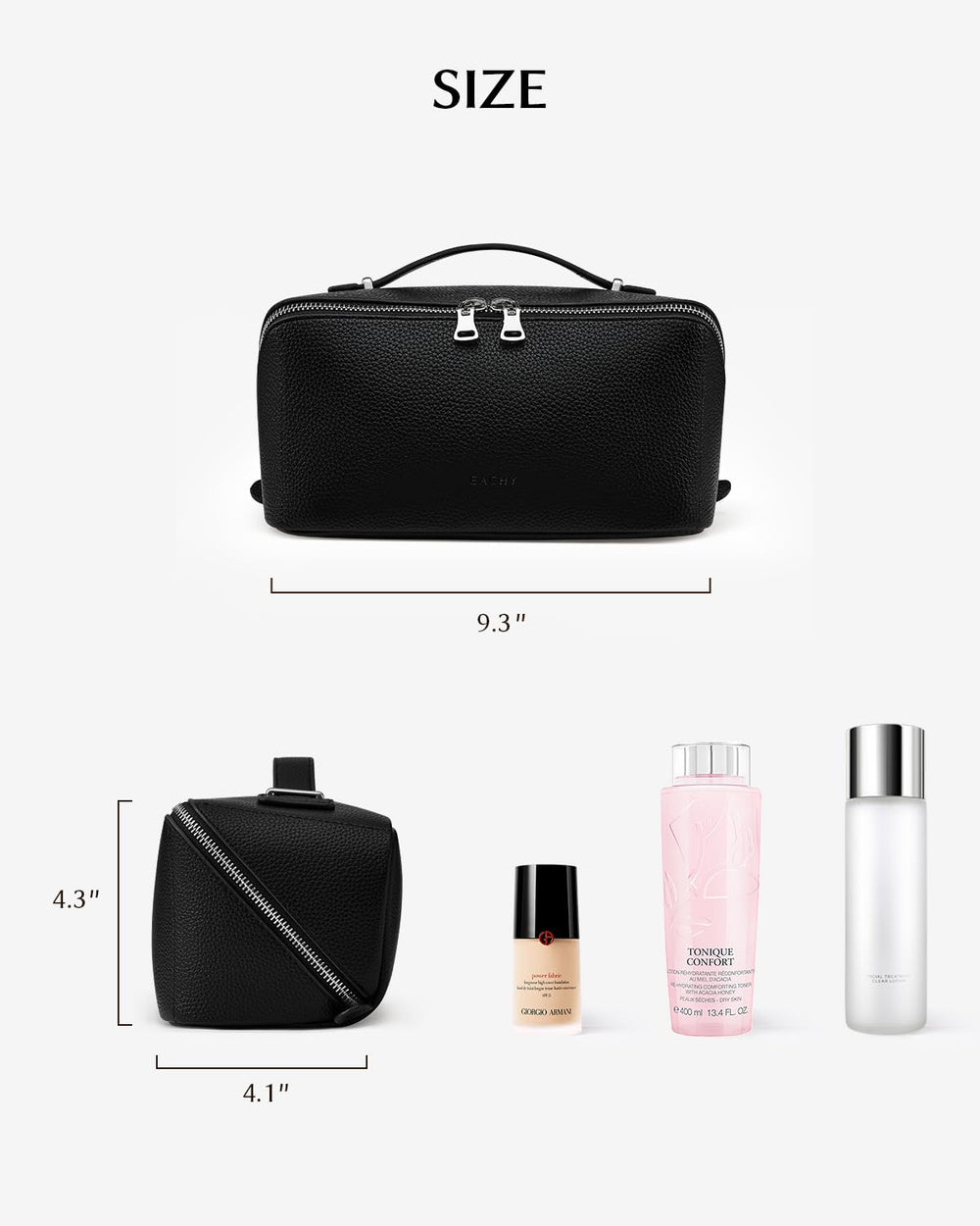 EACHY makeup bag portable handle for easy carrying on the go