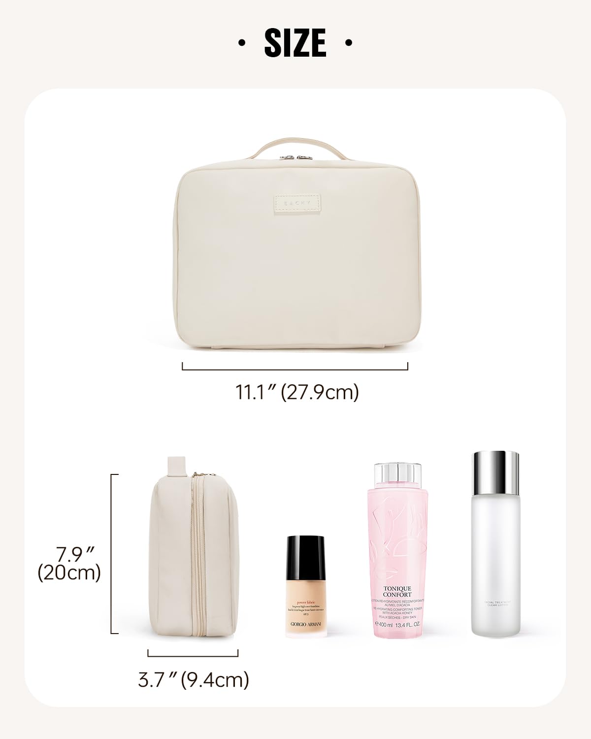 EACHY Toiletry Bag is compact yet roomy for weekend getaways.
