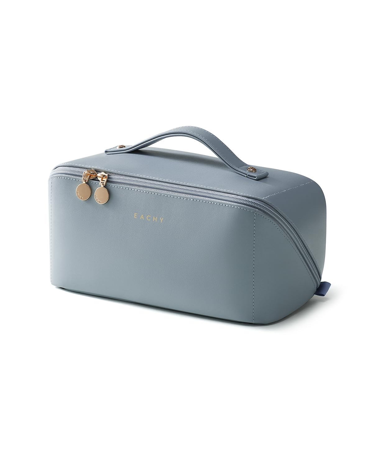 EACHY travel makeup bag exterior waterproof PU protects contents on the go.