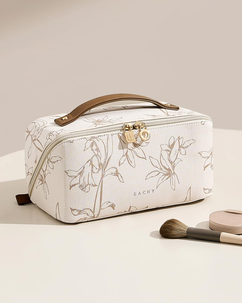 Eachy Travel Makeup Bag f-beige pattern complements luggage styles