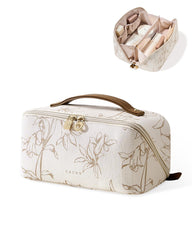 Eachy Travel Makeup Bag flat-open view for quick access on trips