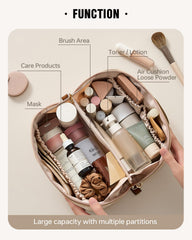 EACHY Travel Makeup Bag front view highlights its large capacity