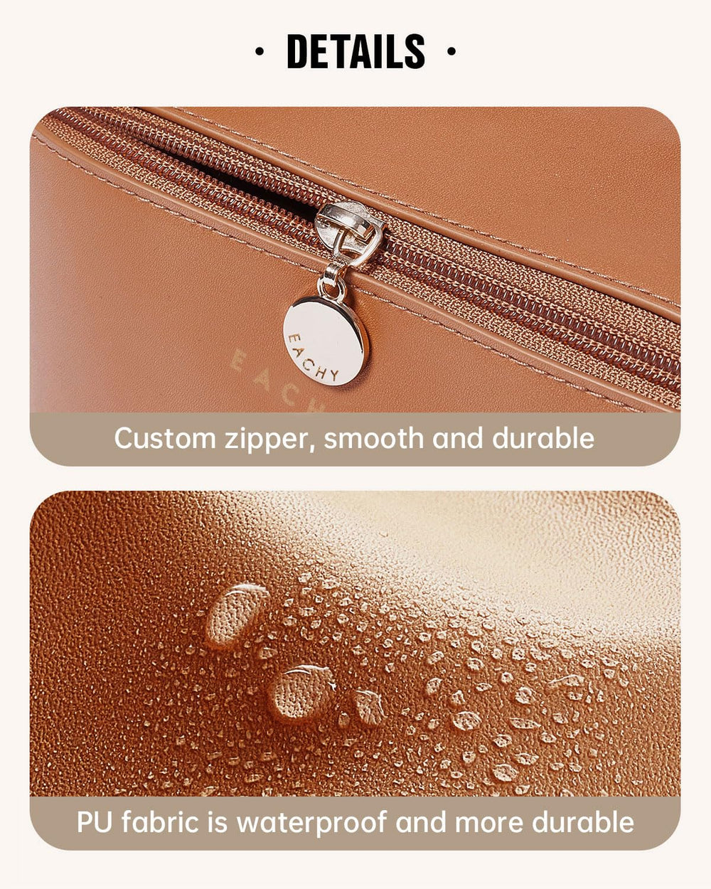 Eachy travel bag with handle for easy grabbing and carrying.