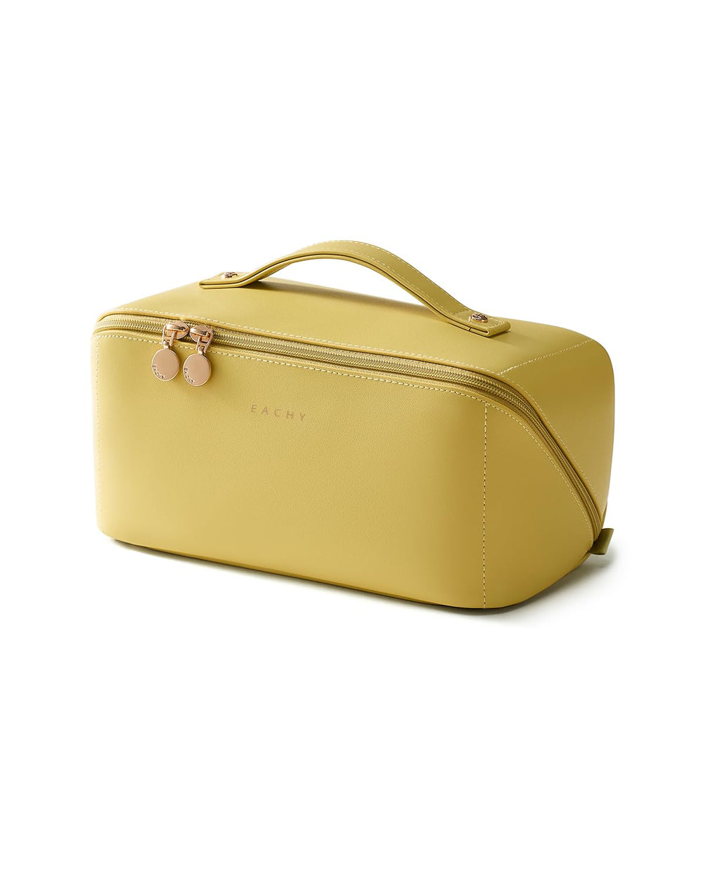 Eachy travel makeup bag open-flat view for quick, easy packing on the go.