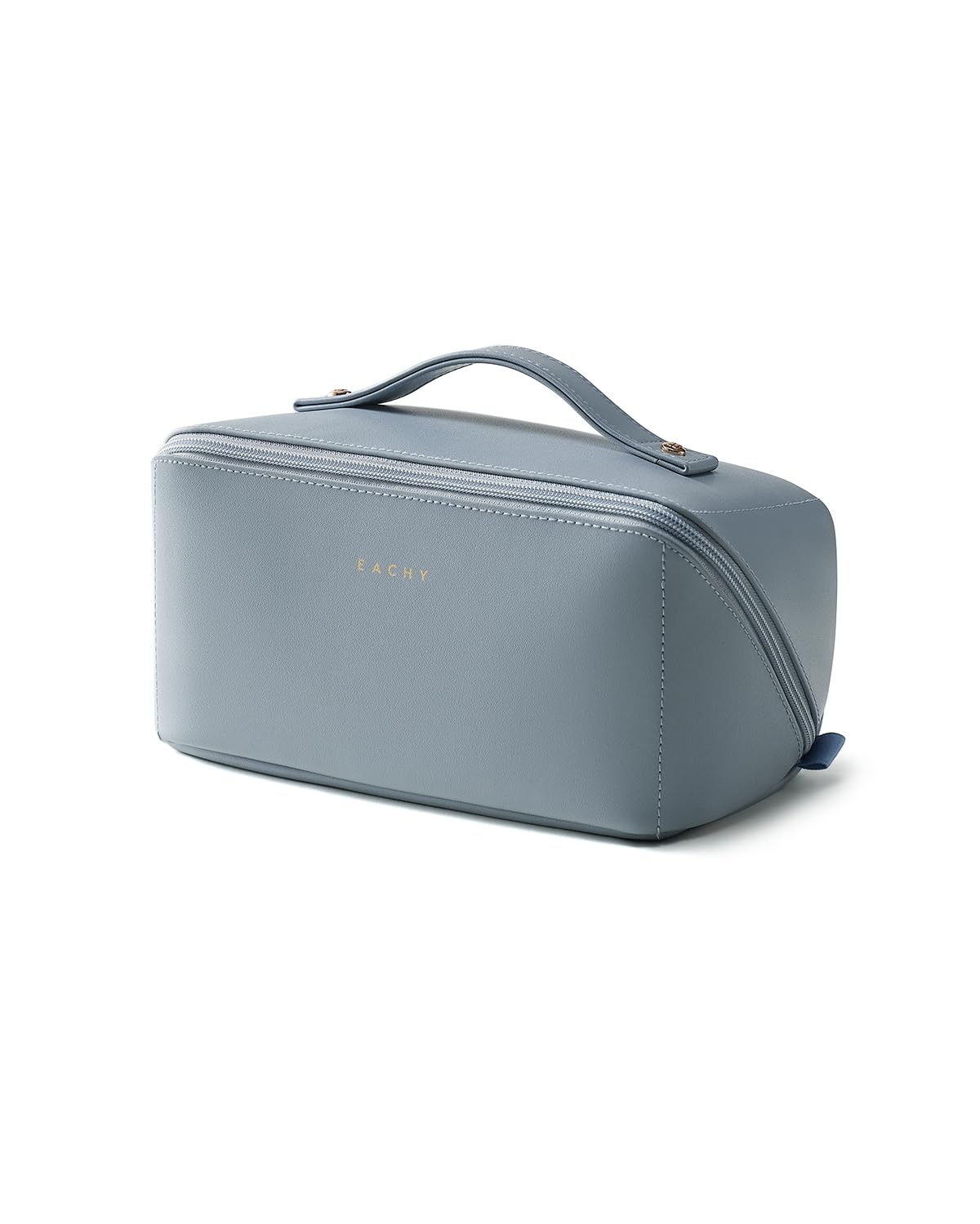 EACHY travel makeup bag open flat design offers quick item visibility for easy access.