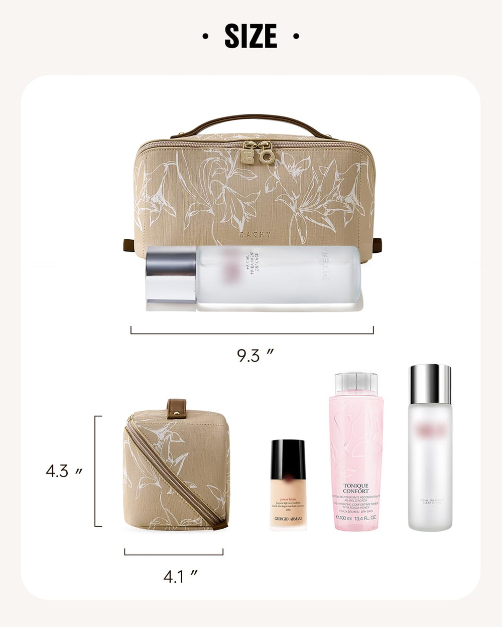 EACHY Travel Makeup Bag waterproof design supports travel-ready organization
