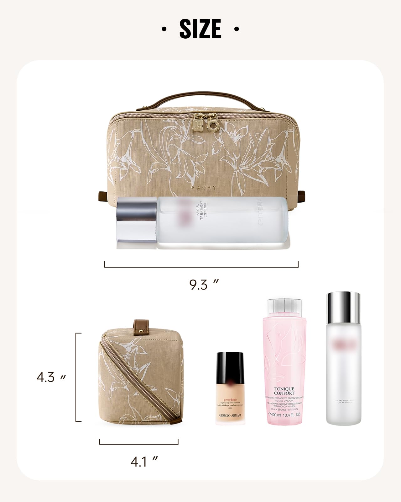 EACHY Travel Makeup Bag waterproof design supports travel-ready organization
