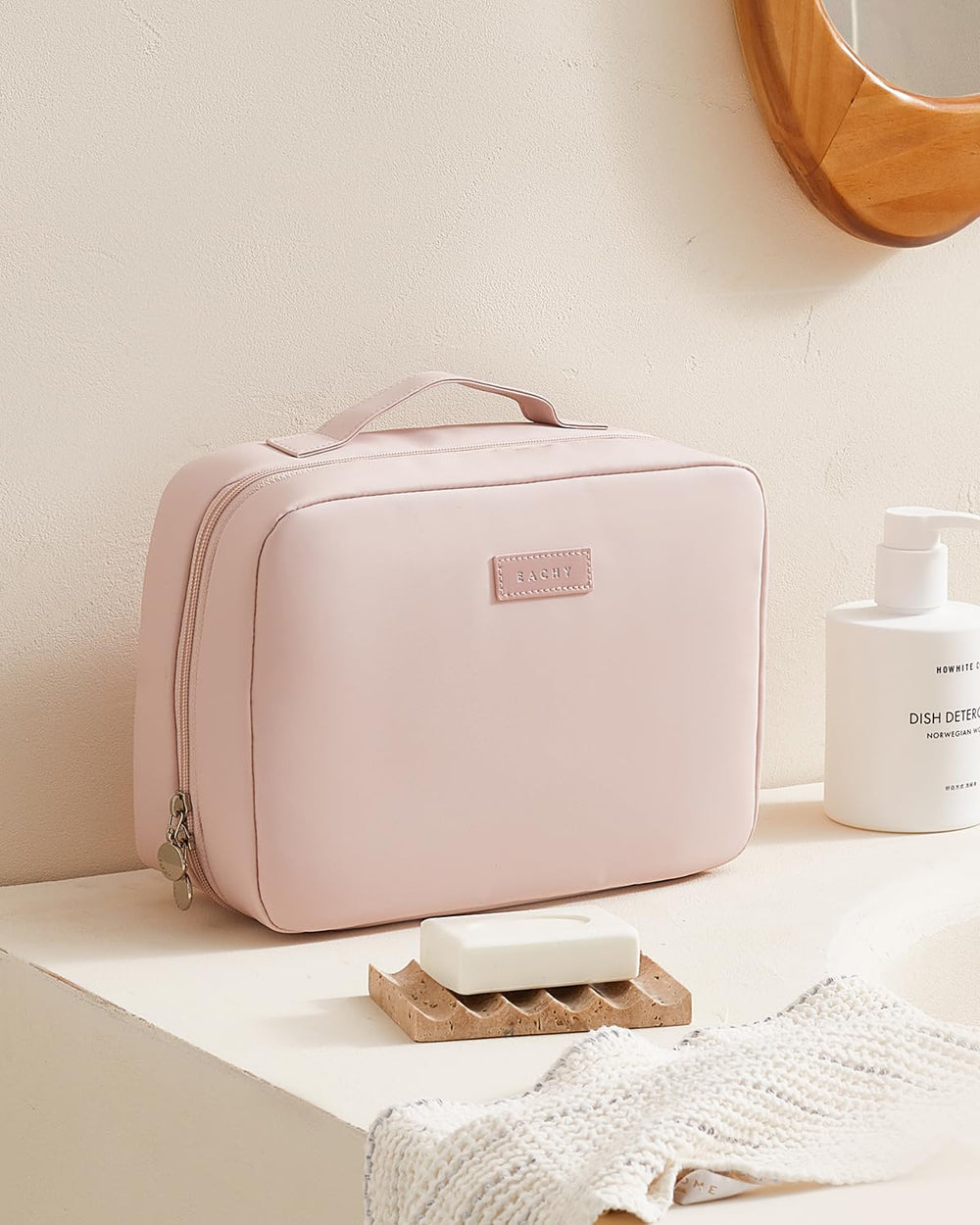 EACHY travel toiletry bag wide-opening design for easy access