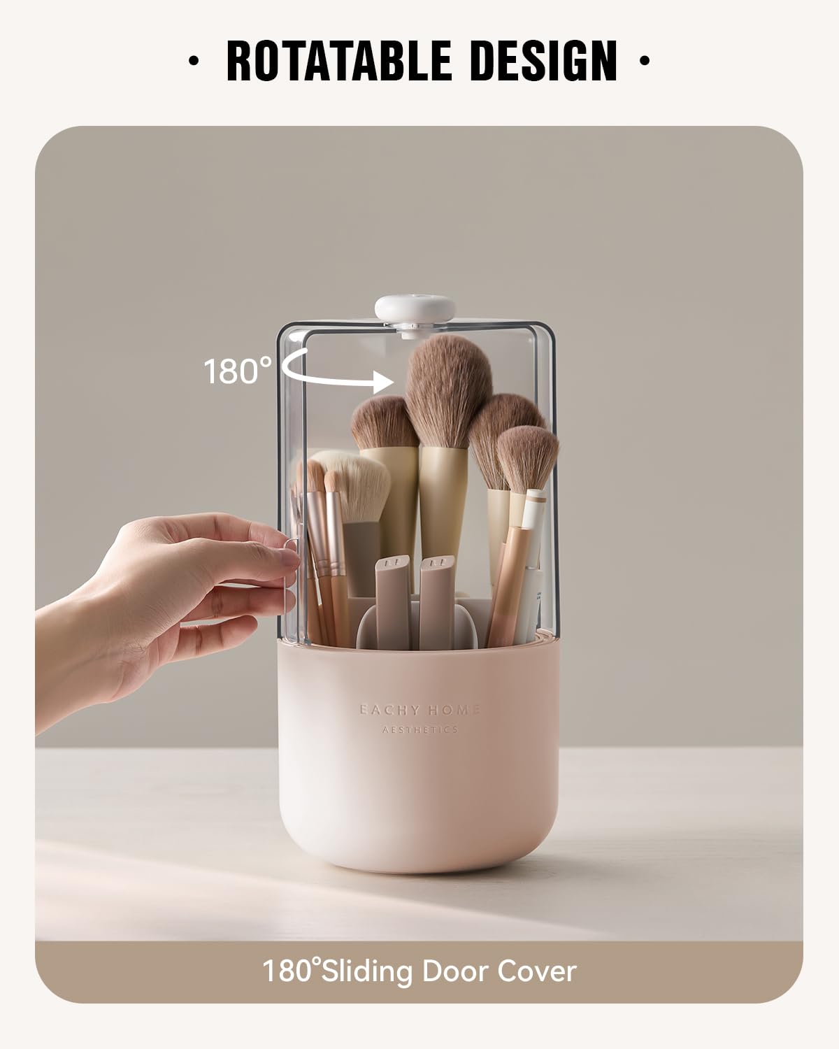 EACHY vanity-friendly pink finish adds stylish storage to your vanity