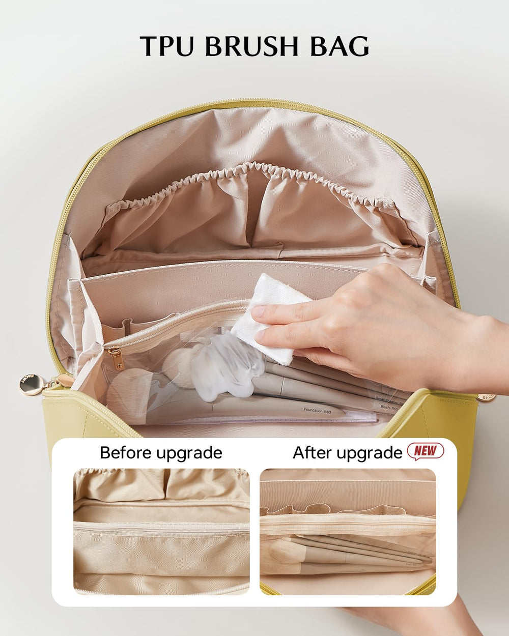 Eachy PU-leather makeup bag—waterproof and easy to clean.