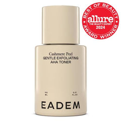 EADEM Cashmere Peel milky essence pour demonstrates gentle exfoliation and hydration