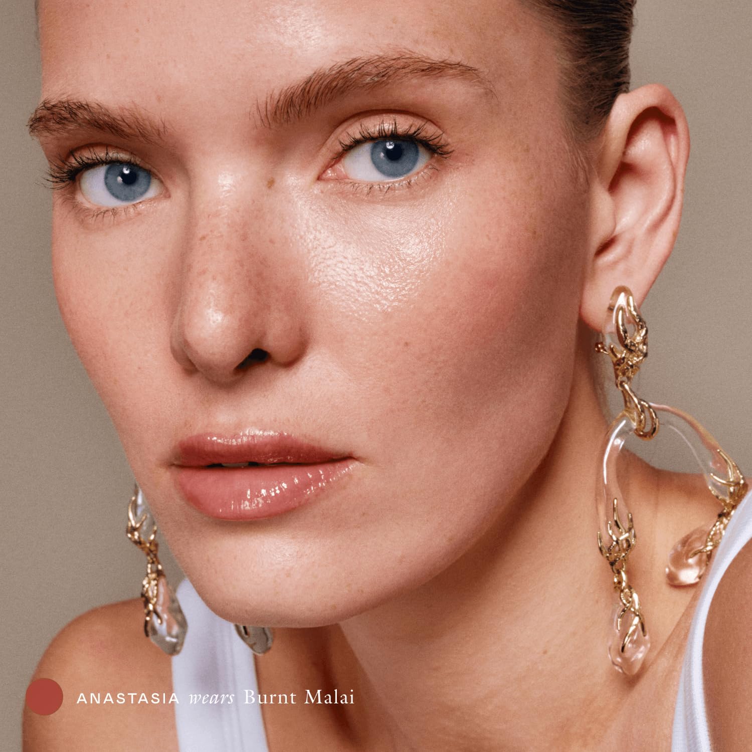 EADEM Le Chouchou Burnt Malai glossy finish on lips for high shine