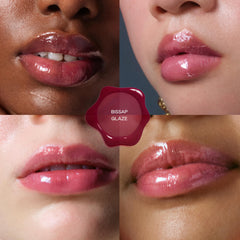 EADEM The Threesome Bissap Glaze swatch delivers a glossy finish with gentle color.