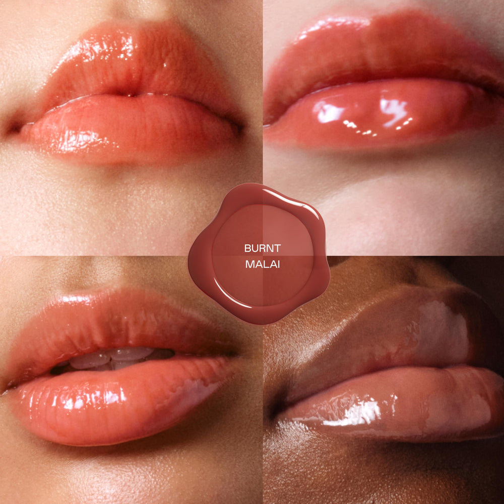 EADEM The Threesome Burnt Malai texture reveals creamy, hydrating lip balm in use.